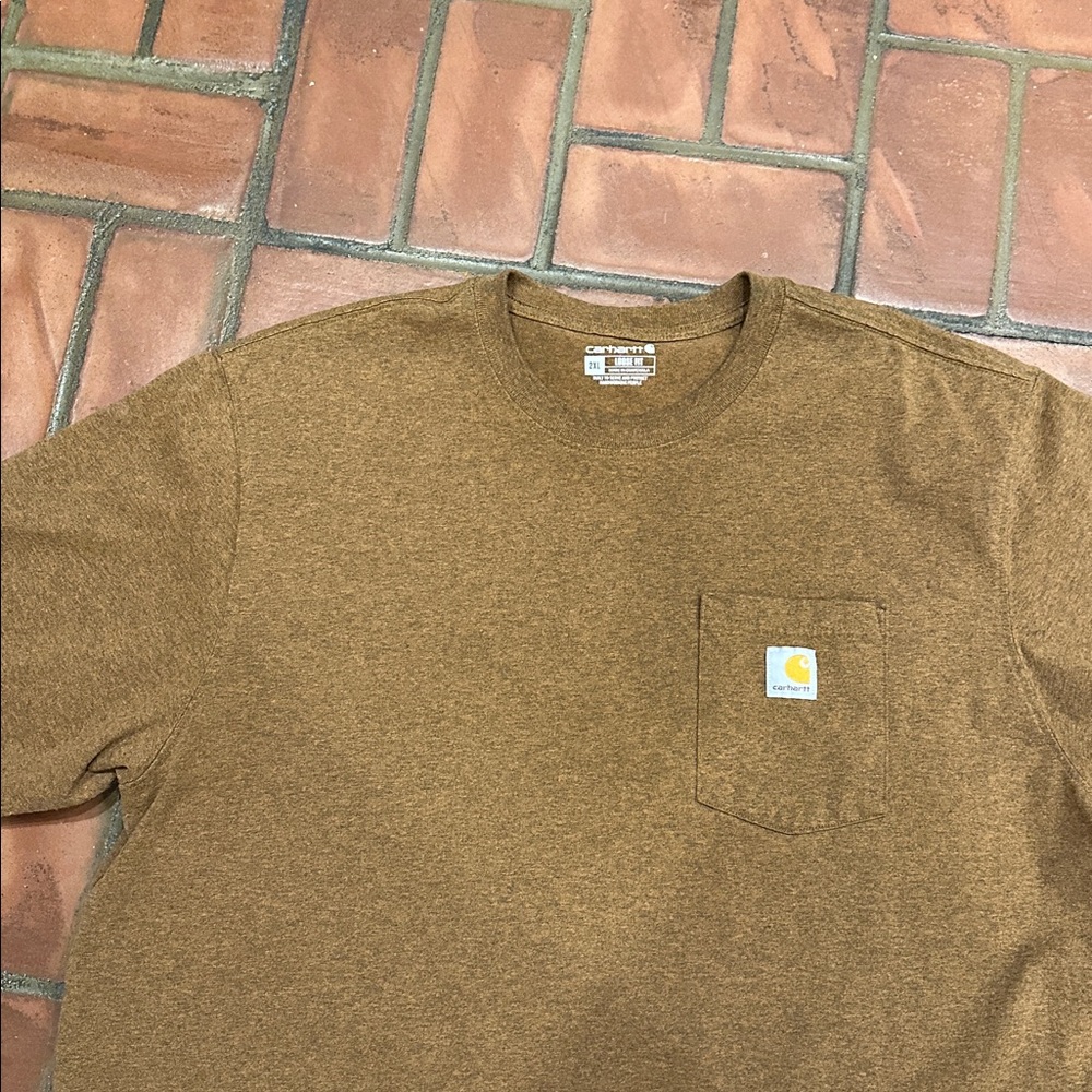 Carhartt Shirt Mens Brown Loose Fit Pocket Workwear Tradesman Durable Sz 2X - Picture 3 of 6